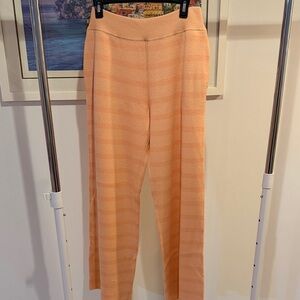 100 pure cashmere Women's Peach Striped Pants size L